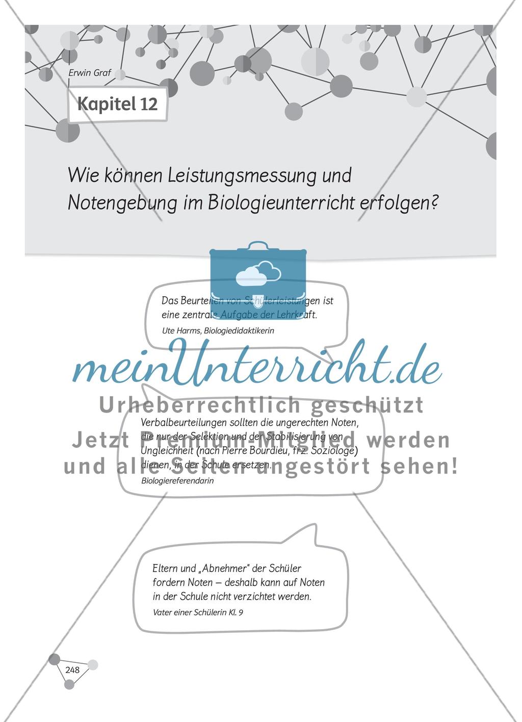 Wie können Leistungsmessung und Notengebung im Biologieunterricht erfolgen? Preview 1