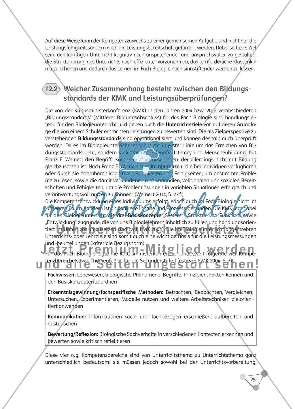 Wie können Leistungsmessung und Notengebung im Biologieunterricht erfolgen? Preview 4