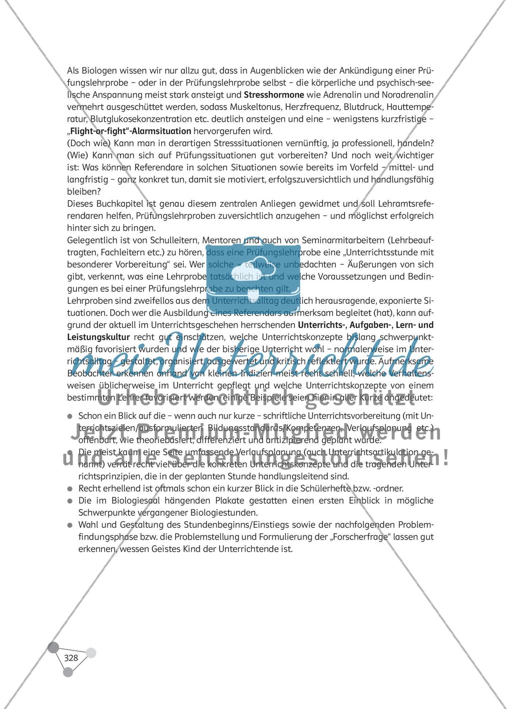 Wie gehe ich eine Prüfungslehrprobe im Fach Biologie professionell an und welche Aspekte helfen mir bei der Vorbereitung der Biologielehrprobe? Preview 3