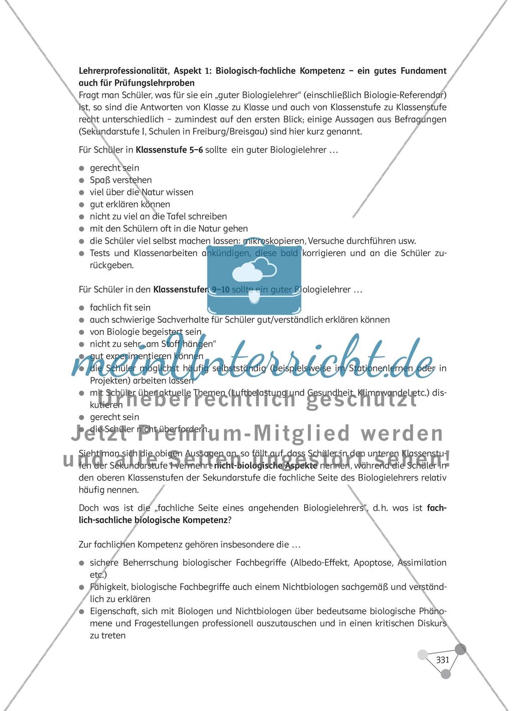 Wie gehe ich eine Prüfungslehrprobe im Fach Biologie professionell an und welche Aspekte helfen mir bei der Vorbereitung der Biologielehrprobe? Preview 6