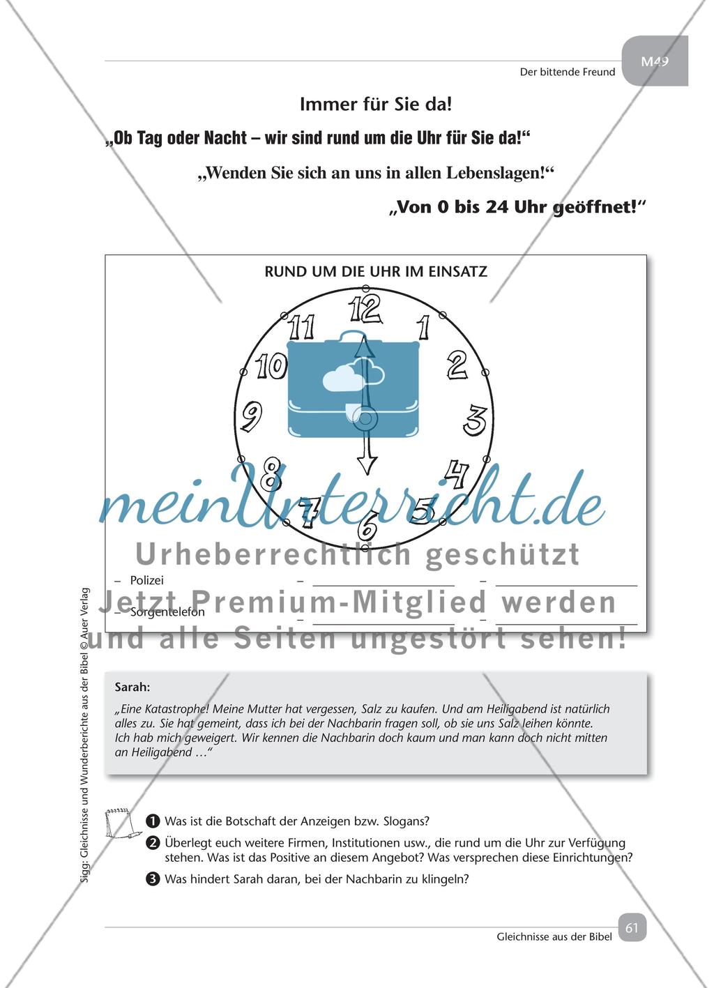 Gleichnisse Der bittende Freund (Lk 11,513) meinUnterricht