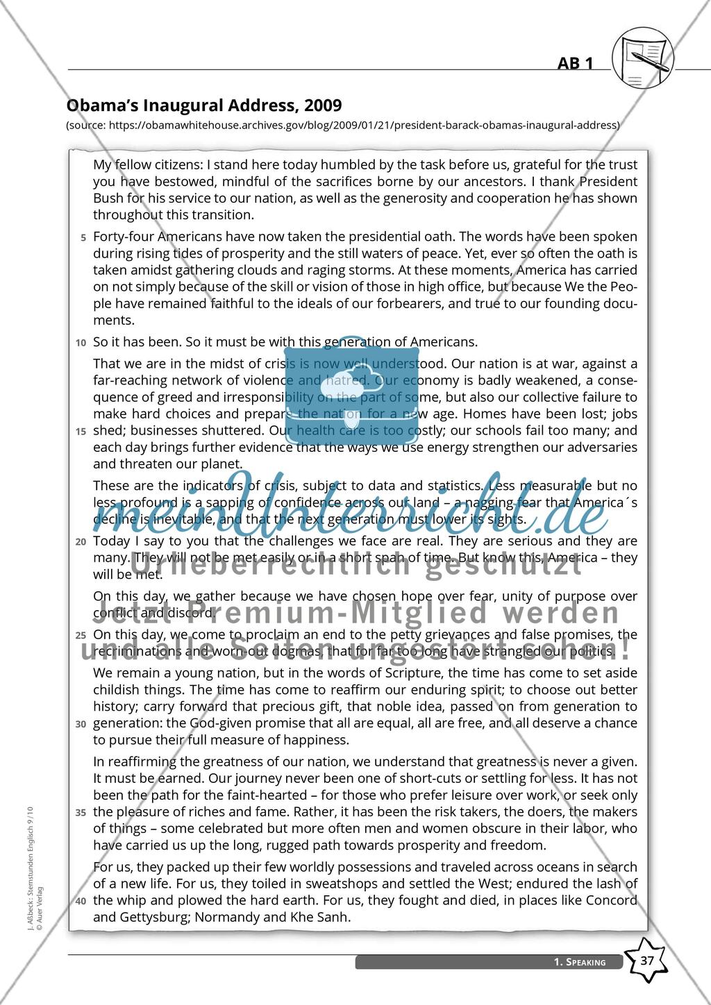 Ladies and Gentlemen, I am very honoured… – Eine Rede halten Preview 3
