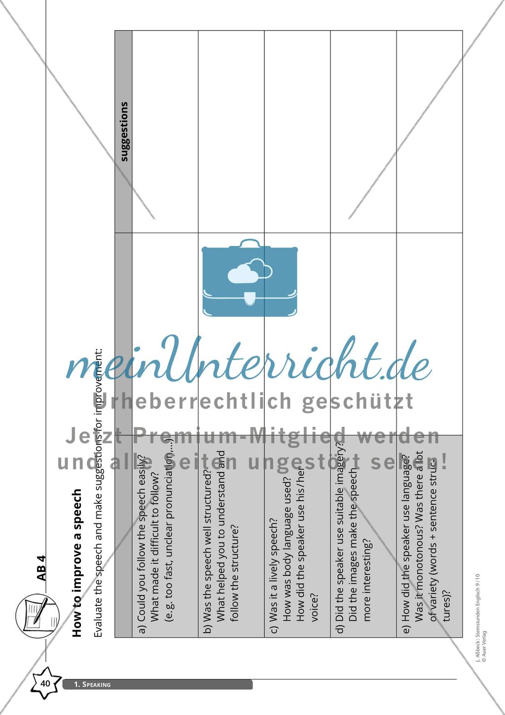 Ladies and Gentlemen, I am very honoured… – Eine Rede halten Preview 6