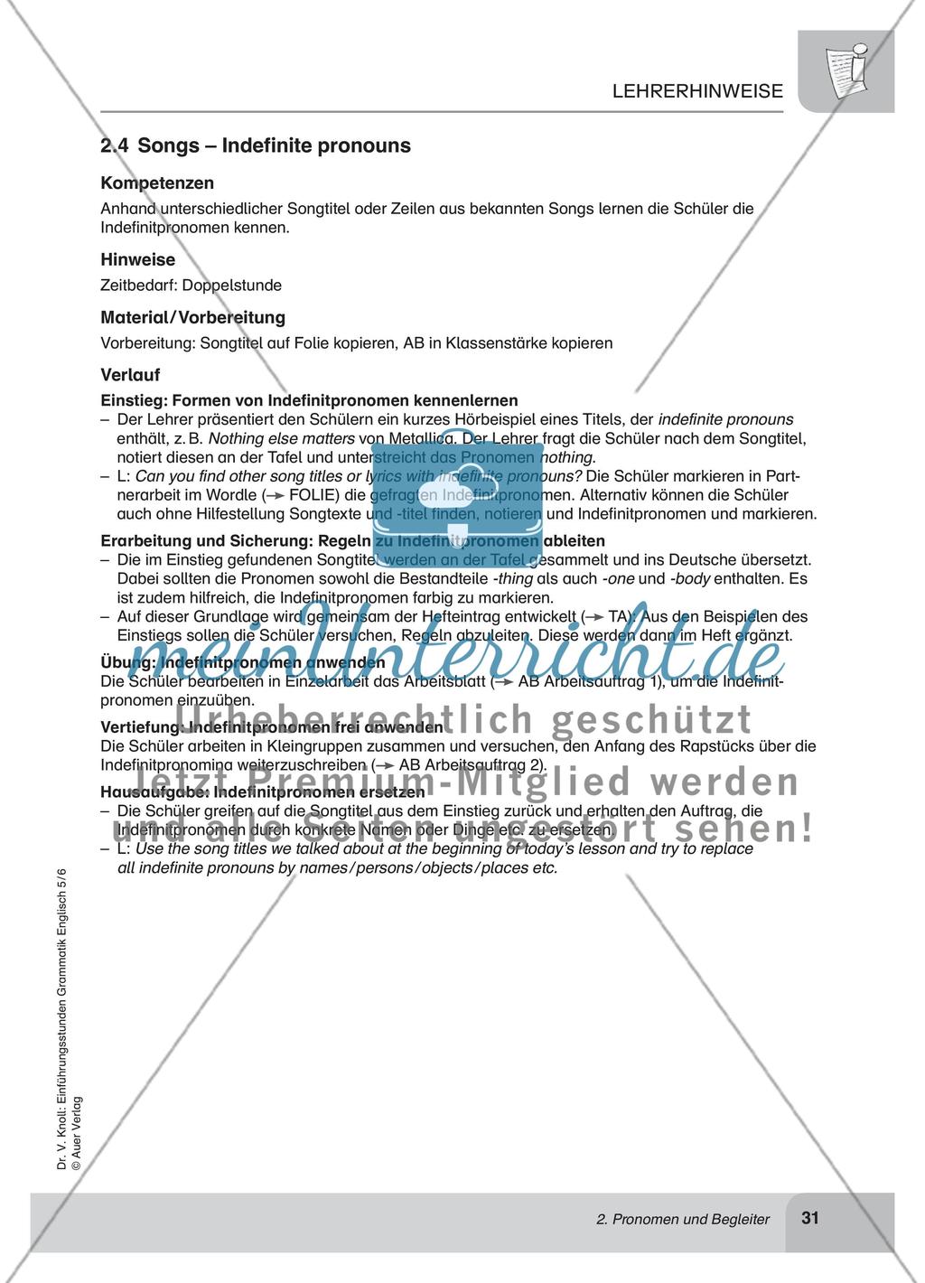 Pronomen und Begleiter Preview 12
