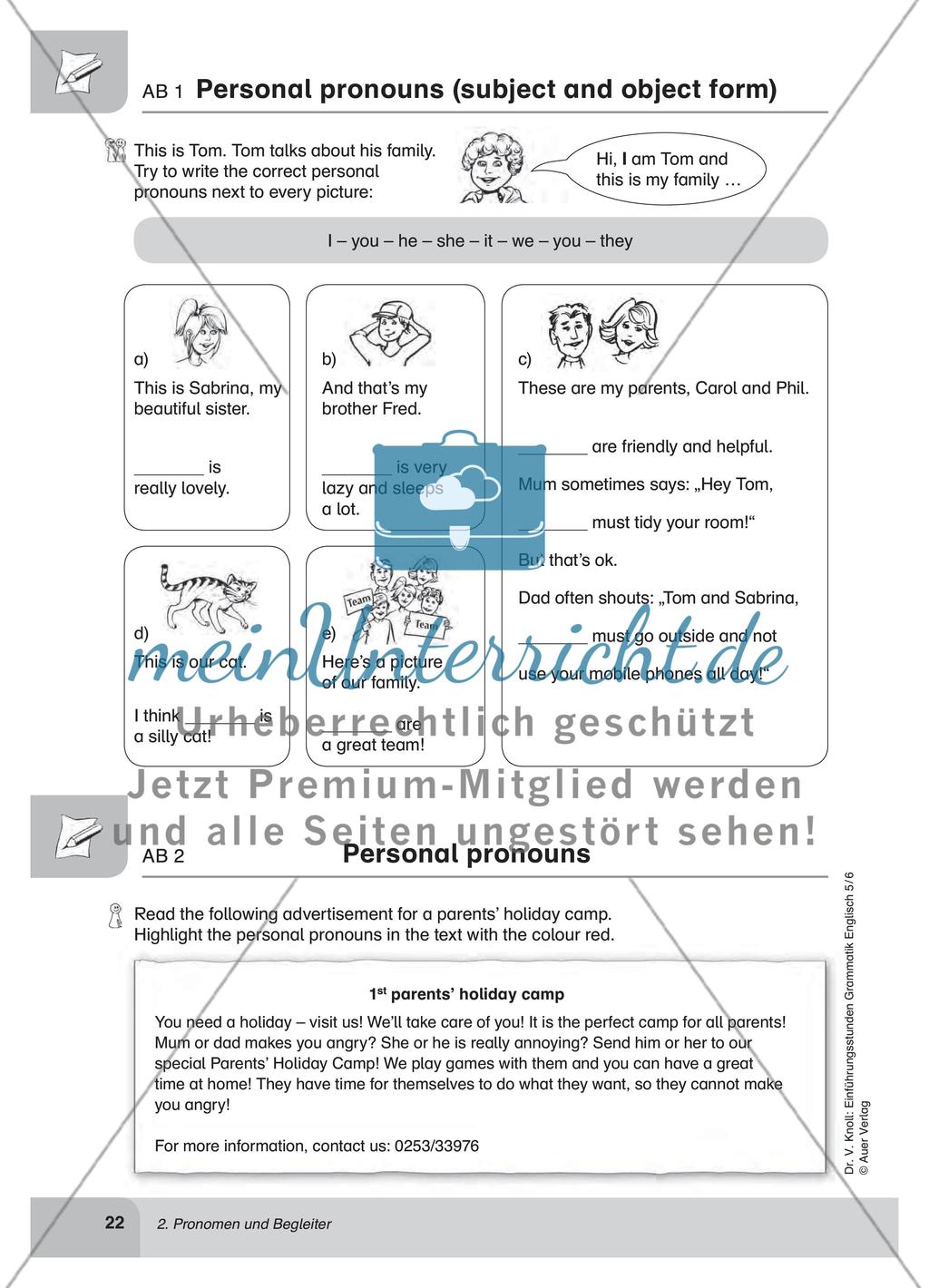 Pronomen und Begleiter Preview 3