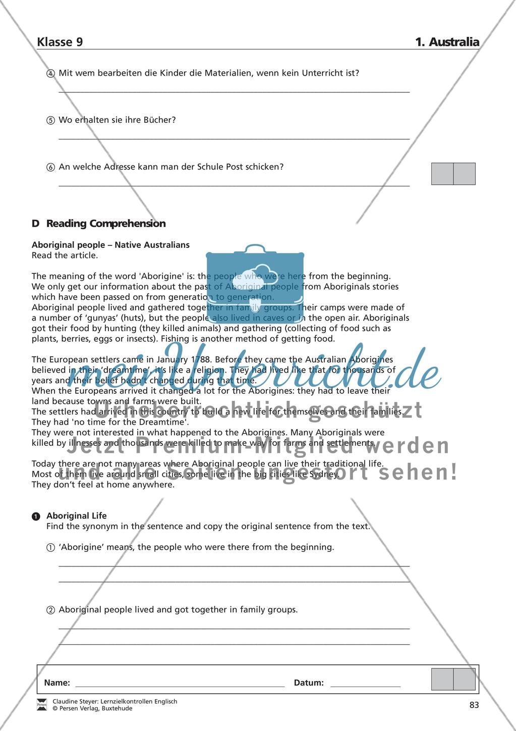 Lernzielkontrollen Englisch: Klasse 9 Preview 4