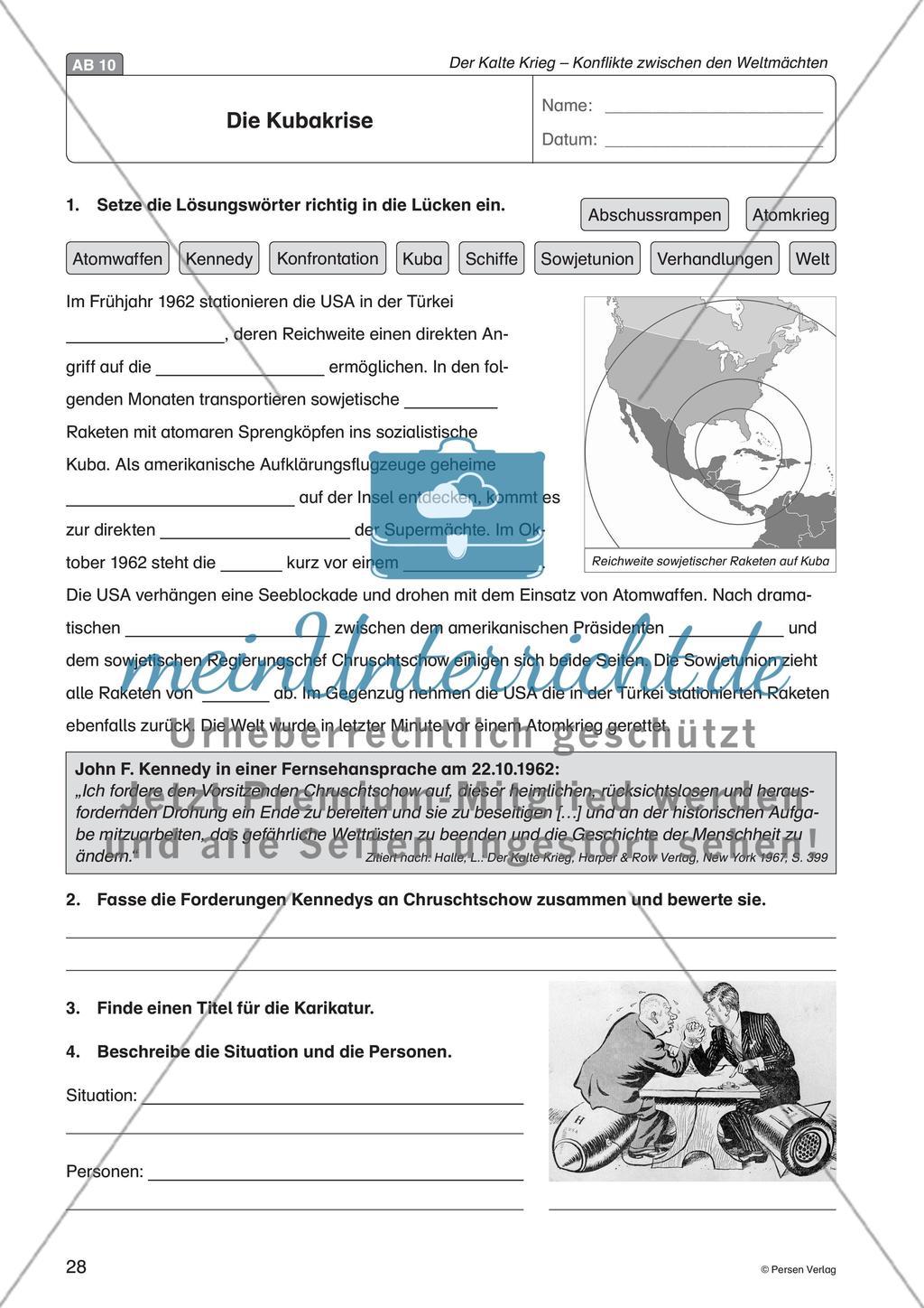 Der Kalte Krieg – Konflikte zwischen den Weltmächten - meinUnterricht