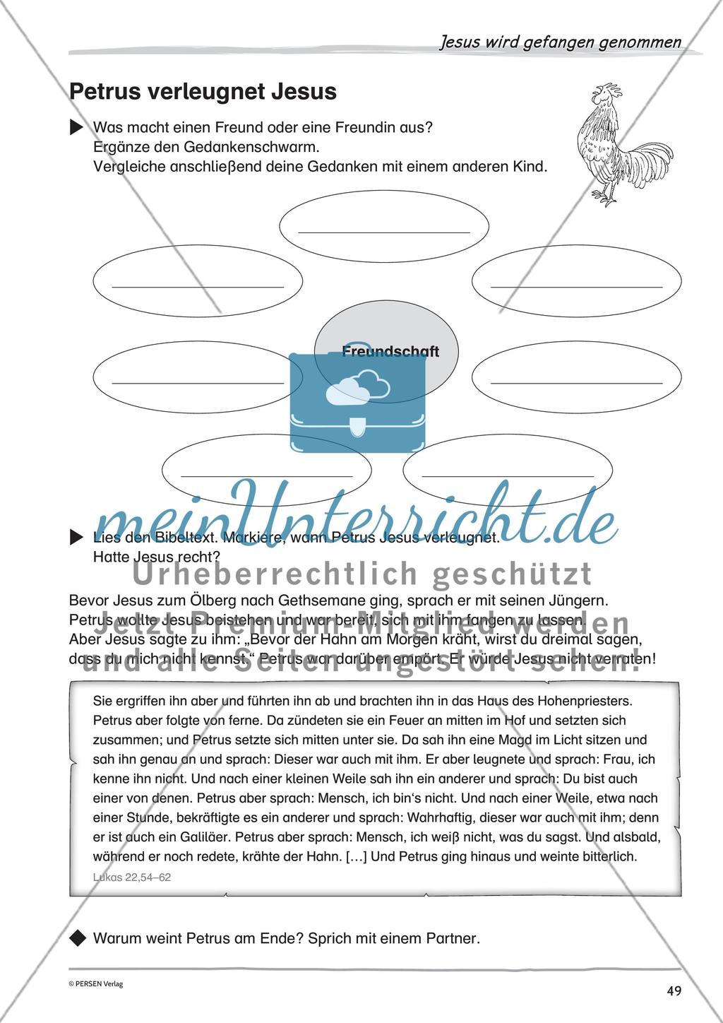 Jesus wird gefangen genommen meinUnterricht