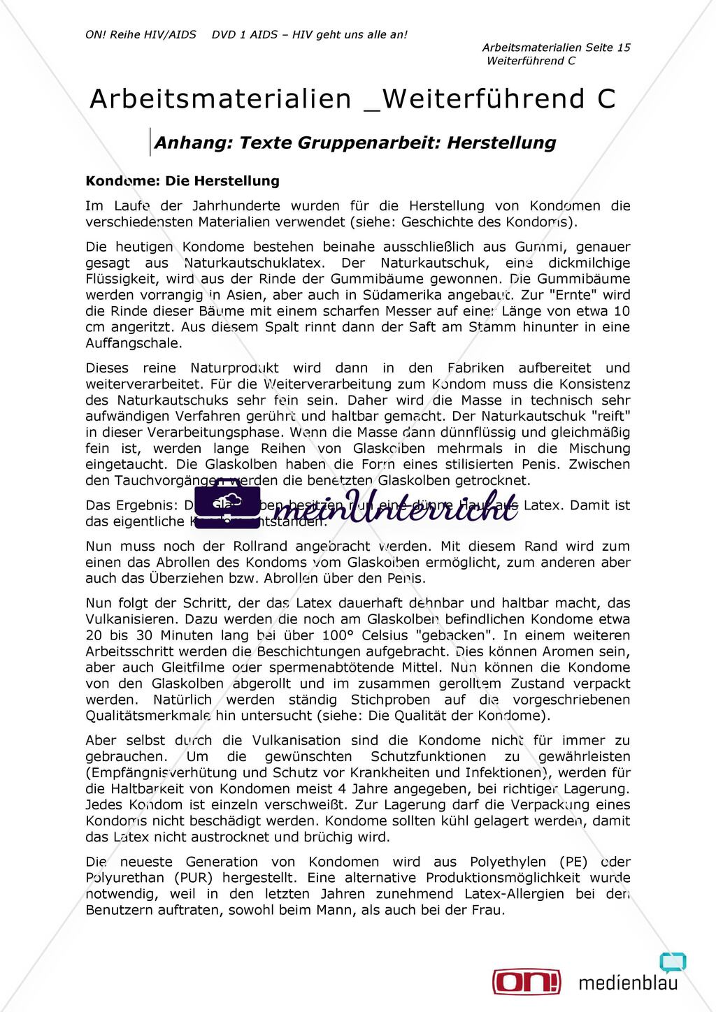 Arbeitsmaterialien Weiterführend C: Kondome und warum sie so wichtig sind Preview 15