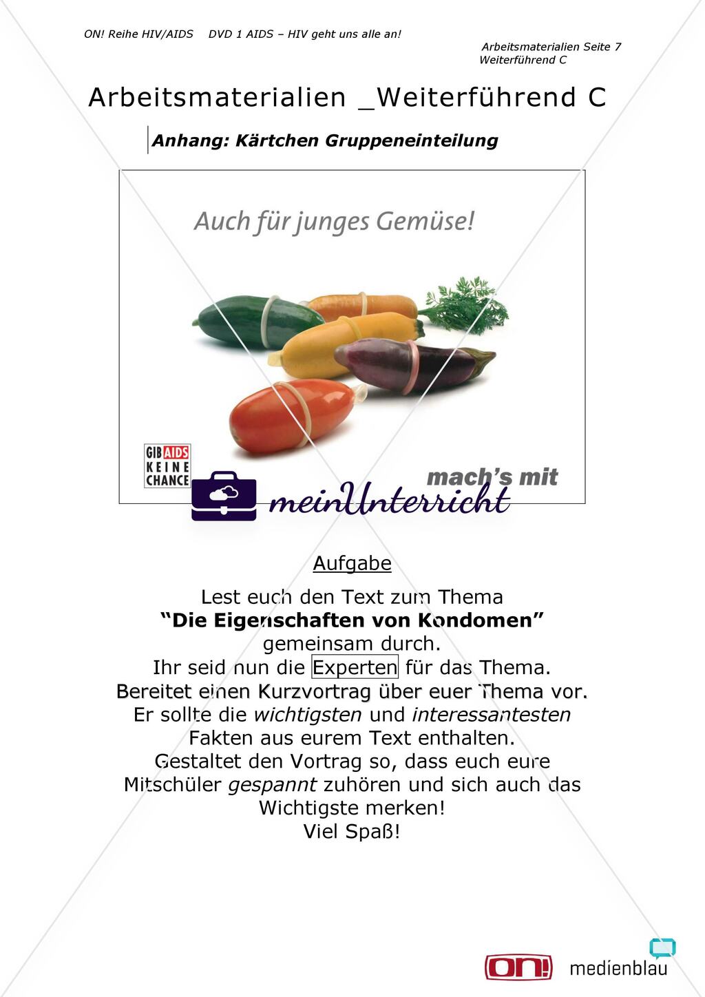 Arbeitsmaterialien Weiterführend C: Kondome und warum sie so wichtig sind Preview 7