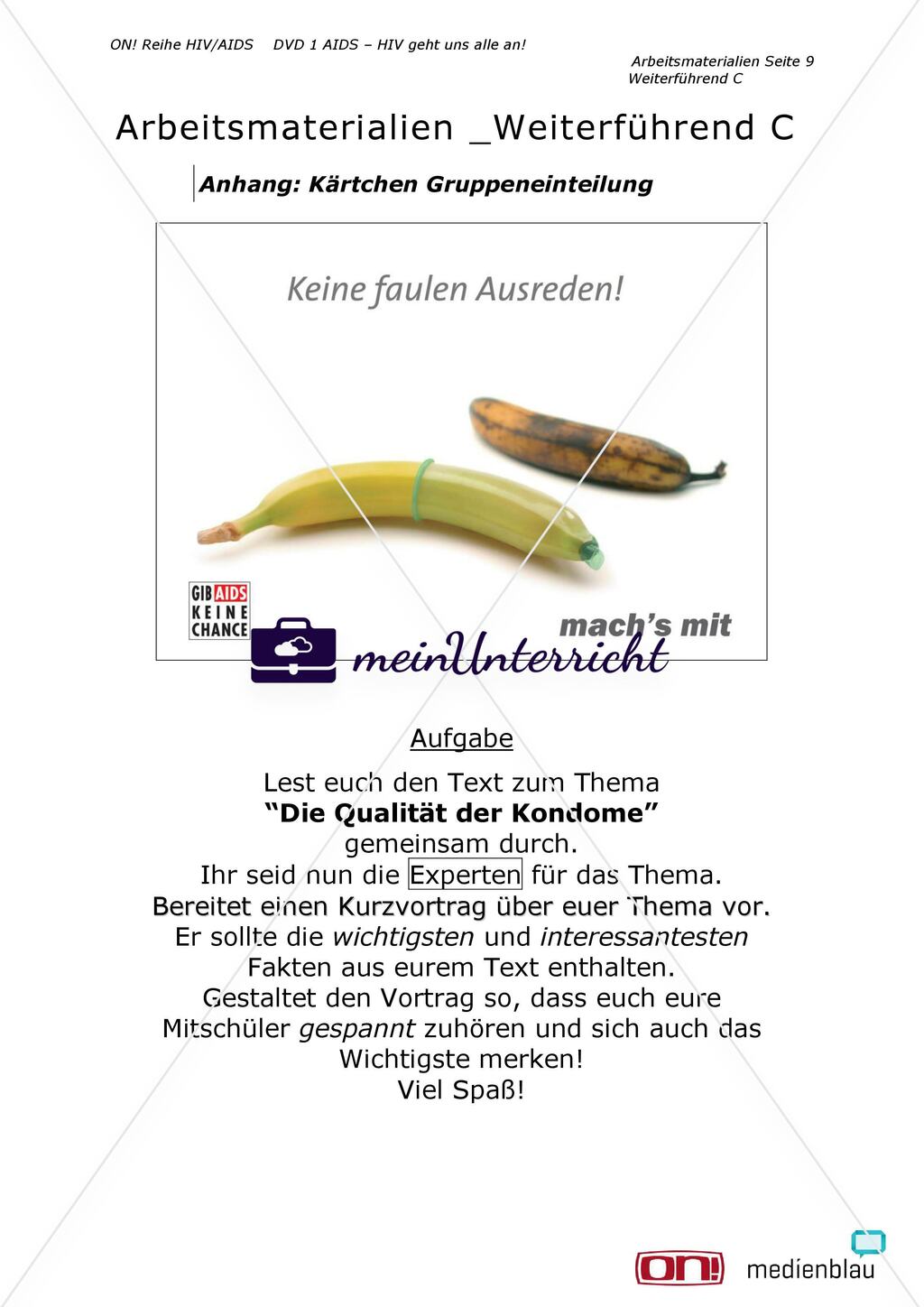 Arbeitsmaterialien Weiterführend C: Kondome und warum sie so wichtig sind Preview 9