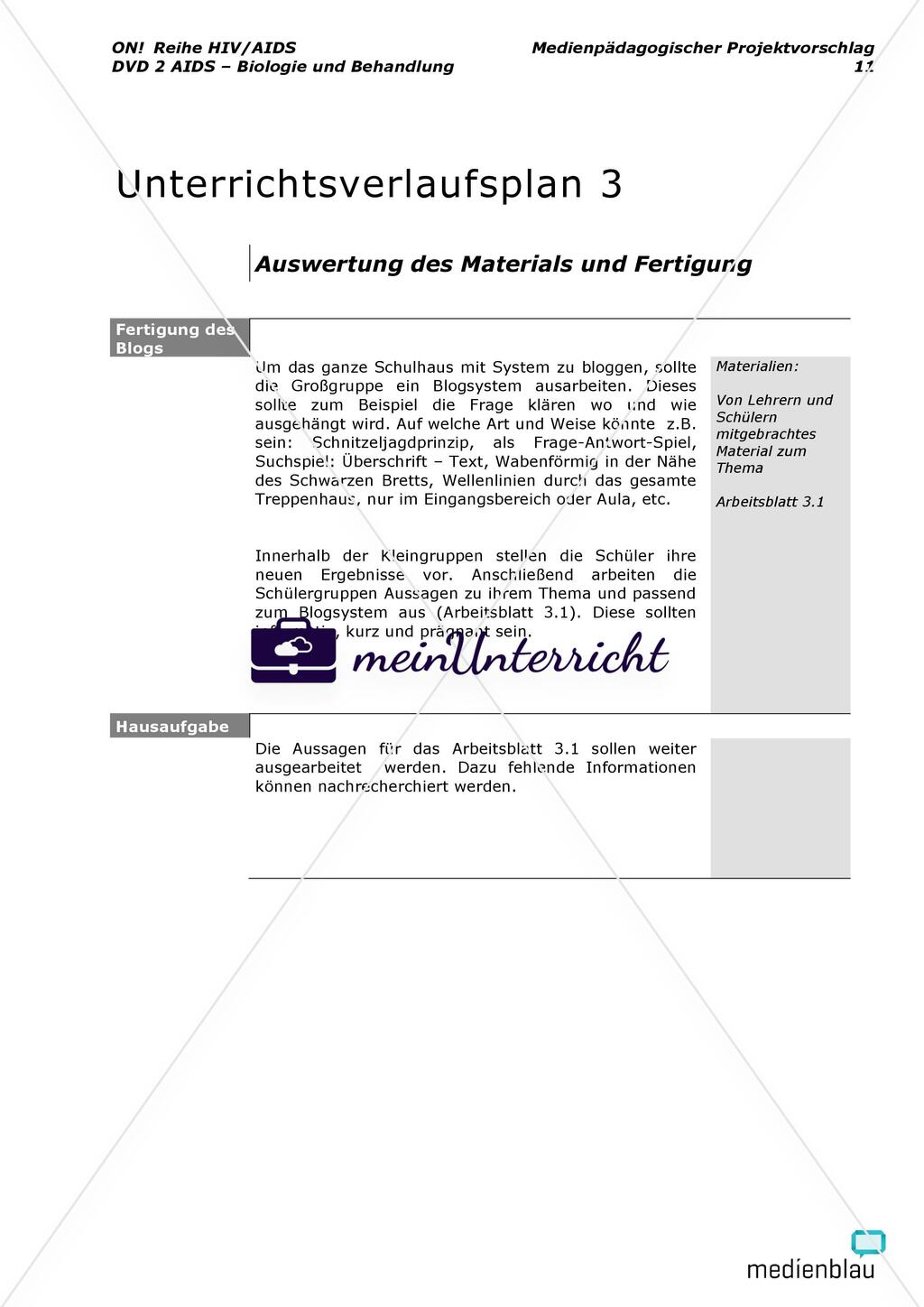 AIDS - Biologie und Behandlung - Projektvorschlag Preview 12