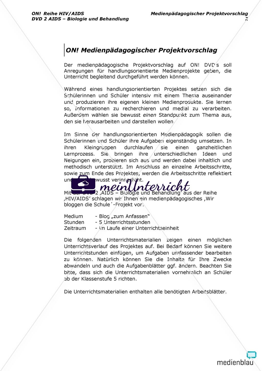 AIDS - Biologie und Behandlung - Projektvorschlag Preview 3