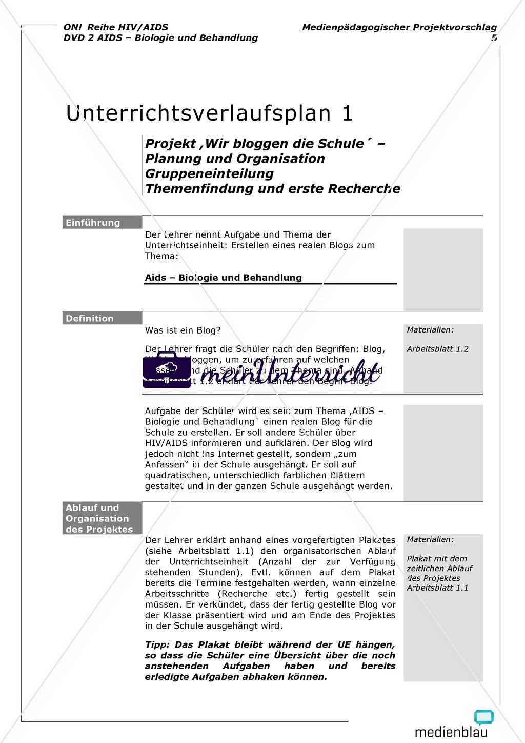 AIDS - Biologie und Behandlung - Projektvorschlag Preview 6