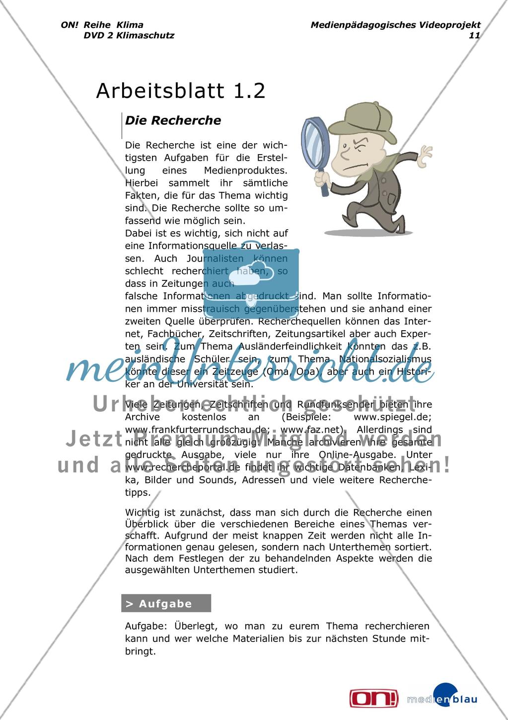 Klimaschutz - Interessen und Positionen - Projektvorschlag Preview 12