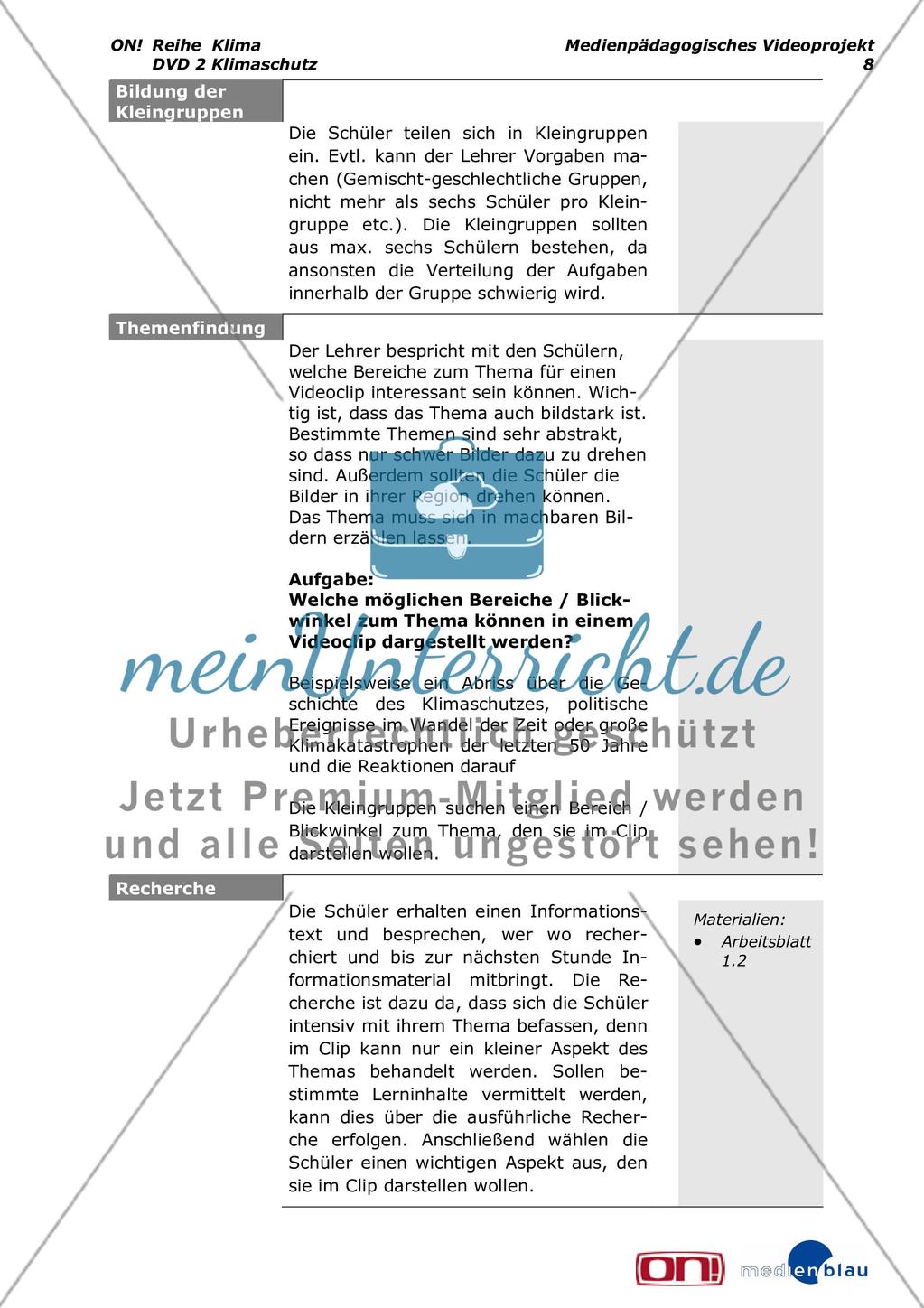 Klimaschutz - Interessen und Positionen - Projektvorschlag Preview 9