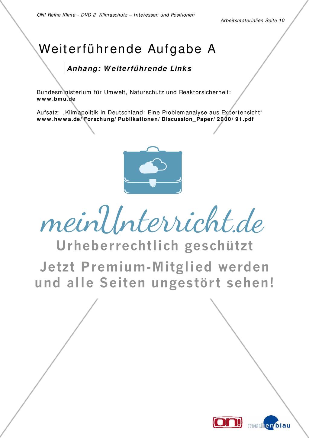 Weiterführende Aufgabe A: Nationale Klimapolitik Preview 10