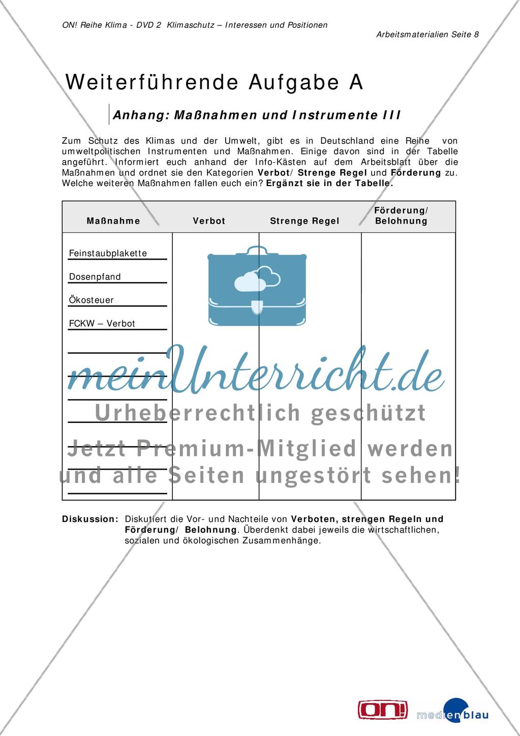 Weiterführende Aufgabe A: Nationale Klimapolitik Preview 8
