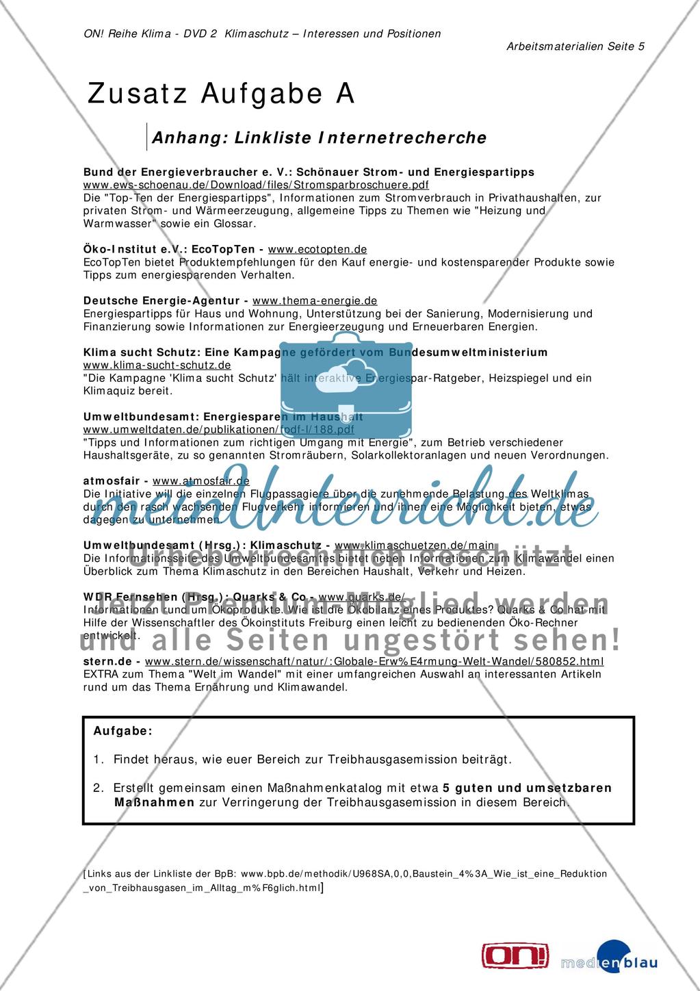 Zusatz Aufgabe A: Klimaschutz geht mich was an Preview 5