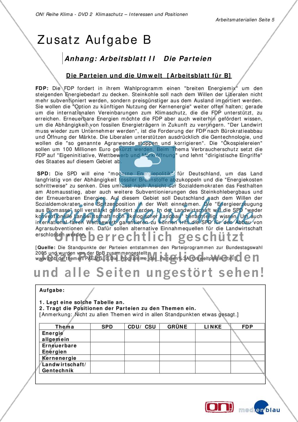 Zusatzaufgabe B: Umwelt- und Klimaschutz in deutschen Parteiprogrammen Preview 5