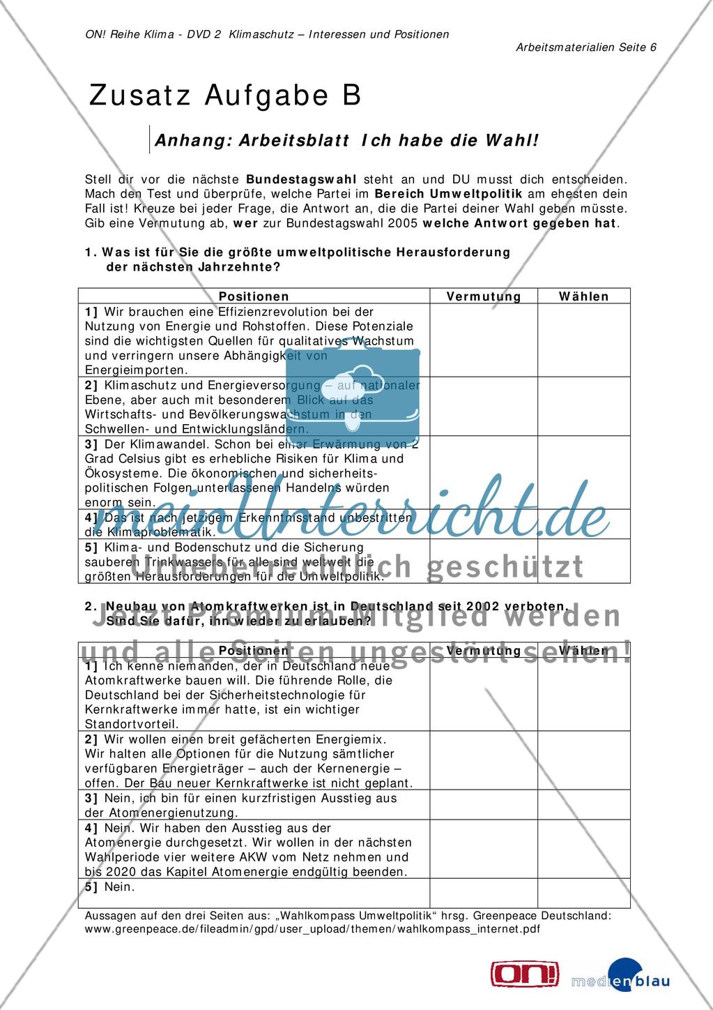 Zusatzaufgabe B: Umwelt- und Klimaschutz in deutschen Parteiprogrammen Preview 6