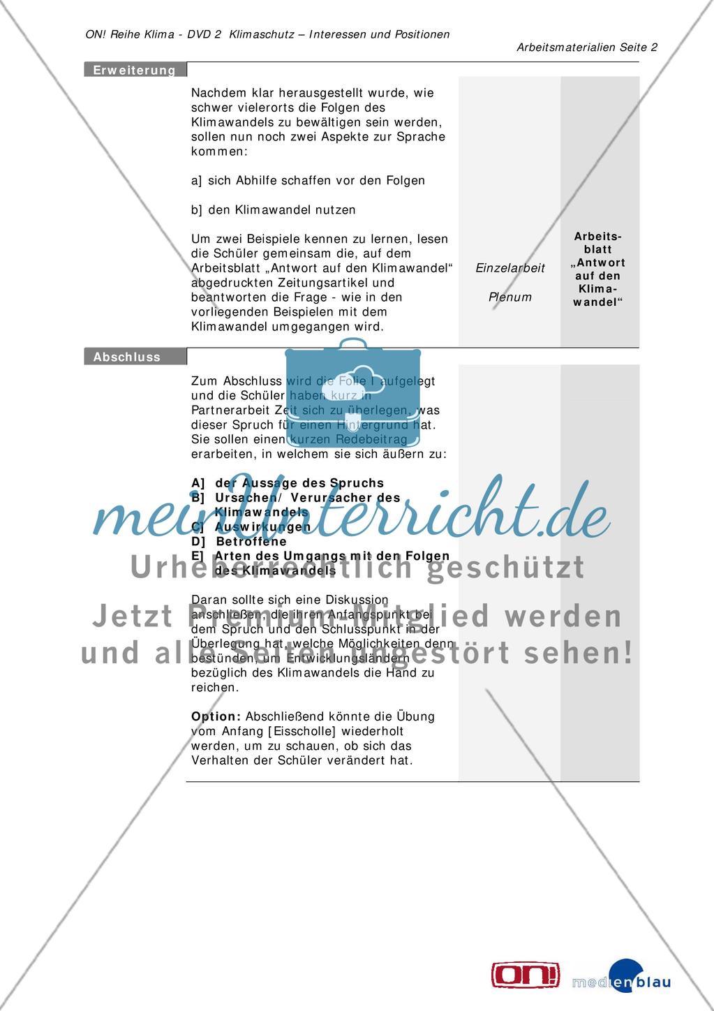 Basisaufgabe C: Klimawandel - Umgang mit Veränderungen Preview 2