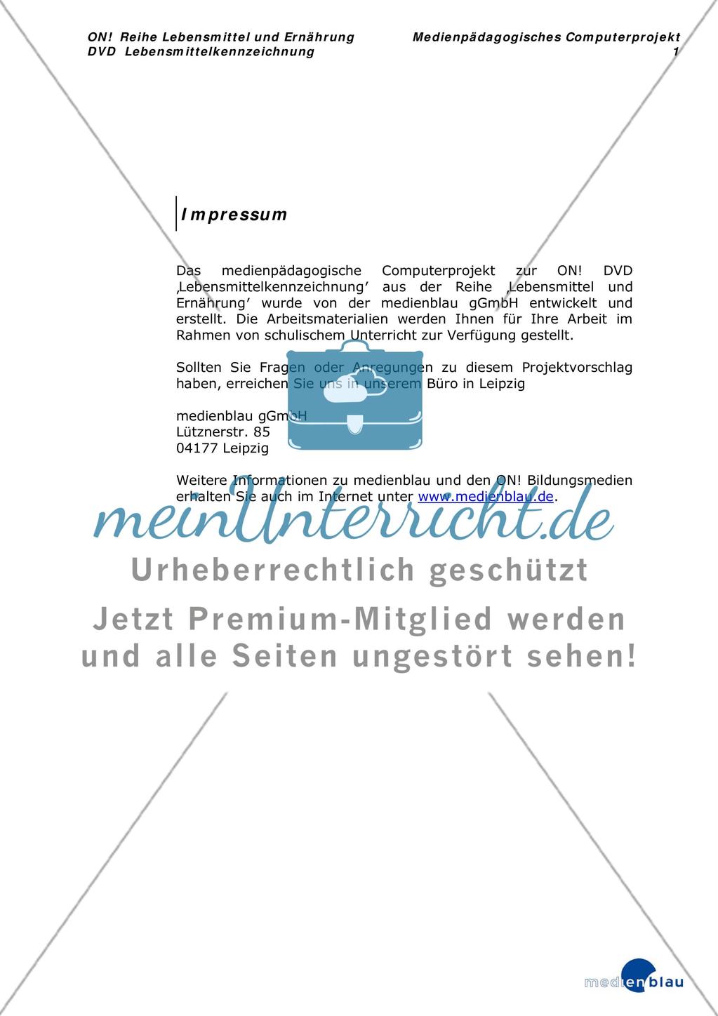 Lebensmittelkennzeichnung - Projektvorschlag Preview 2