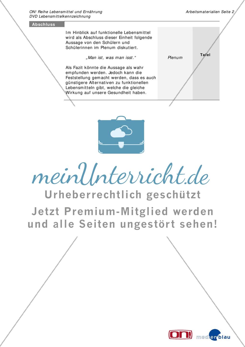 Weiterführende Aufgabe C: Funktionelle Lebensmittel Preview 2