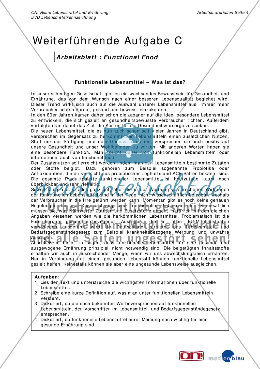 Weiterführende Aufgabe C: Funktionelle Lebensmittel Preview 4