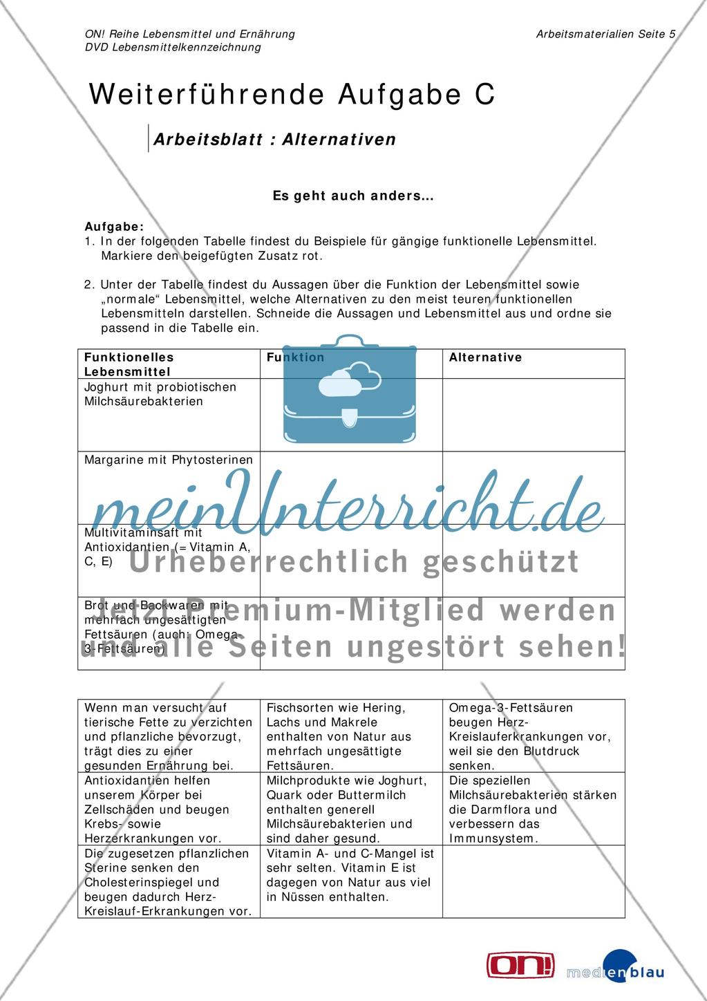 Weiterführende Aufgabe C: Funktionelle Lebensmittel Preview 5