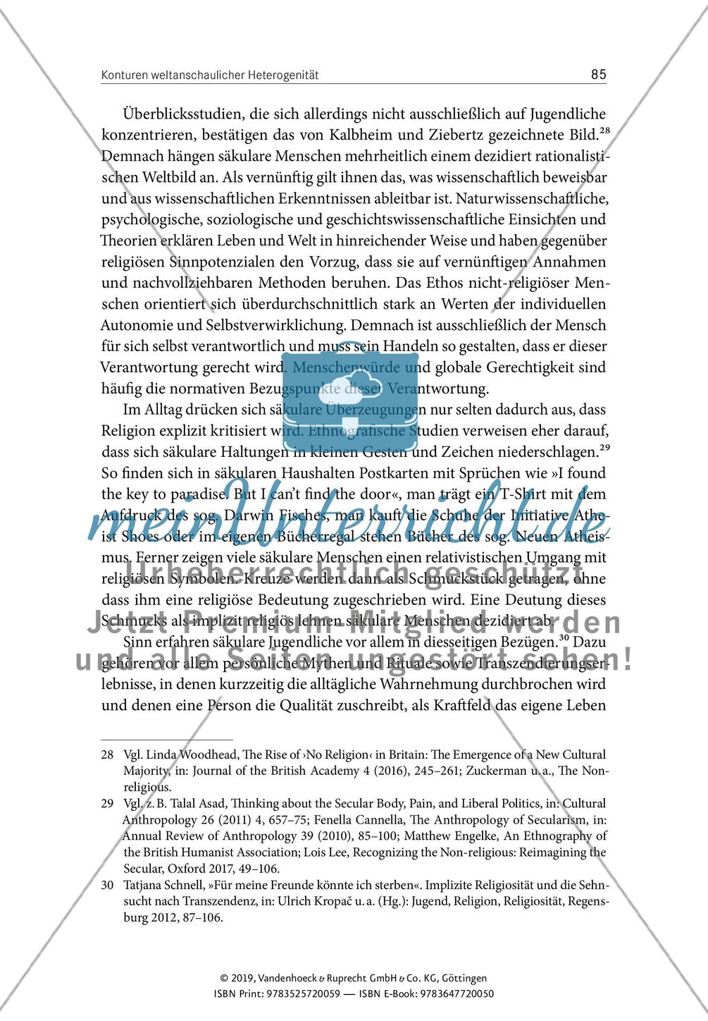 Konturen weltanschaulicher Heterogenität – religionssoziologische Perspektiven auf die weltanschaulichen Profile religiöser und säkularer Jugendlicher angesichts zunehmender Konfessionslosigkeit Preview 10