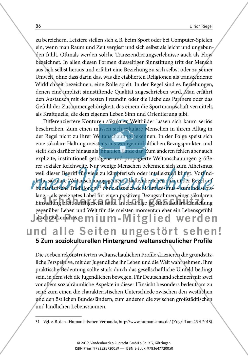 Konturen weltanschaulicher Heterogenität – religionssoziologische Perspektiven auf die weltanschaulichen Profile religiöser und säkularer Jugendlicher angesichts zunehmender Konfessionslosigkeit Preview 11