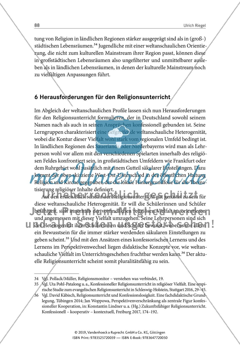 Konturen weltanschaulicher Heterogenität – religionssoziologische Perspektiven auf die weltanschaulichen Profile religiöser und säkularer Jugendlicher angesichts zunehmender Konfessionslosigkeit Preview 13