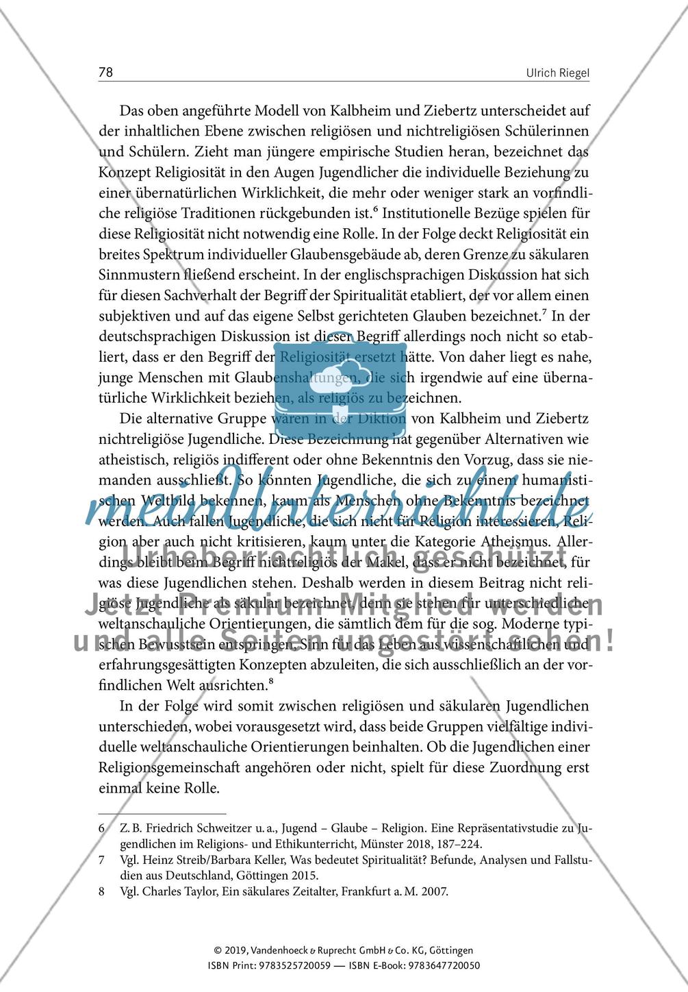 Konturen weltanschaulicher Heterogenität – religionssoziologische Perspektiven auf die weltanschaulichen Profile religiöser und säkularer Jugendlicher angesichts zunehmender Konfessionslosigkeit Preview 3