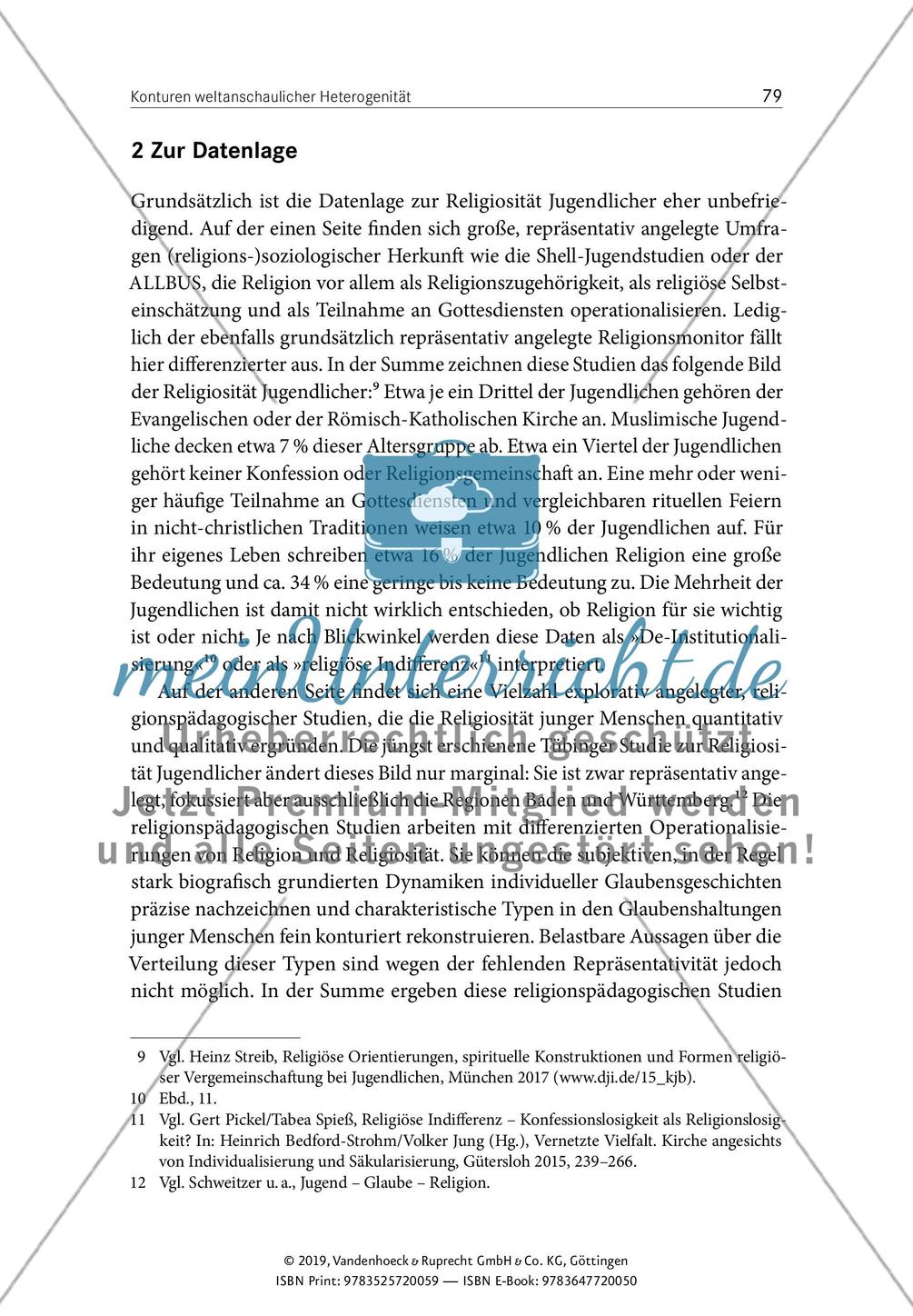 Konturen weltanschaulicher Heterogenität – religionssoziologische Perspektiven auf die weltanschaulichen Profile religiöser und säkularer Jugendlicher angesichts zunehmender Konfessionslosigkeit Preview 4