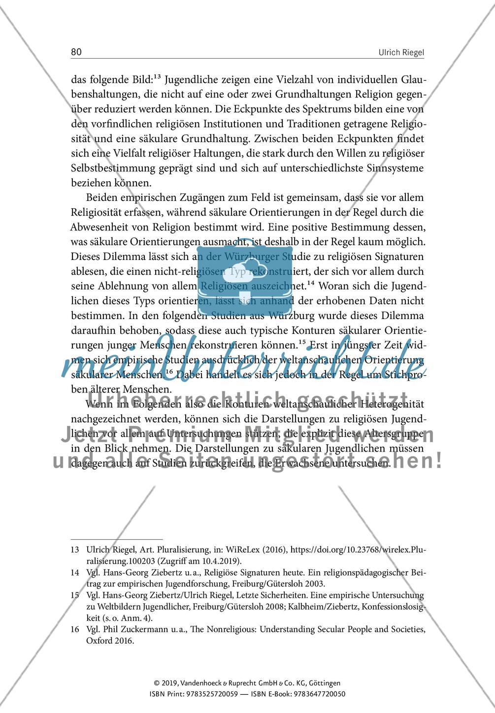 Konturen weltanschaulicher Heterogenität – religionssoziologische Perspektiven auf die weltanschaulichen Profile religiöser und säkularer Jugendlicher angesichts zunehmender Konfessionslosigkeit Preview 5