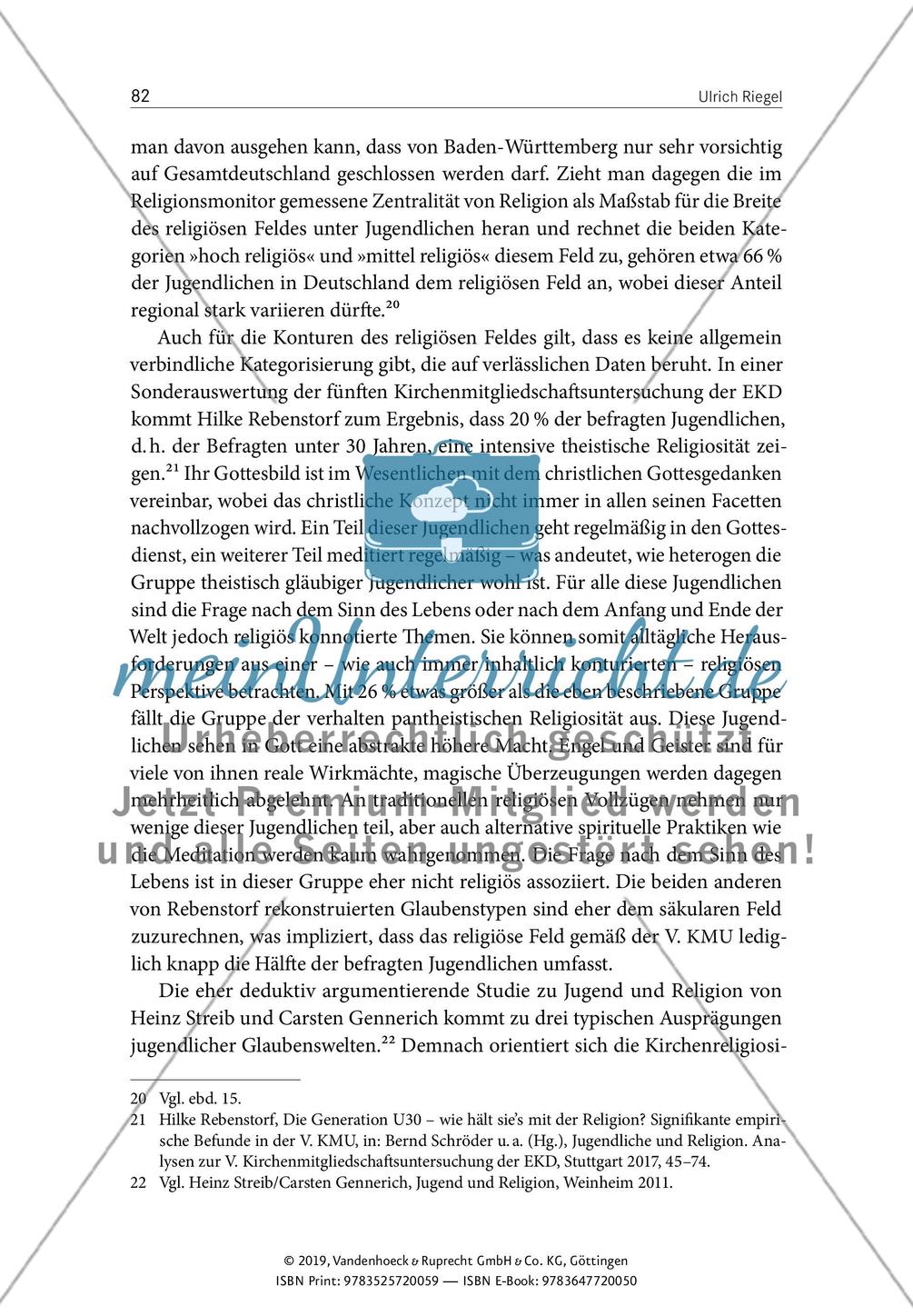 Konturen weltanschaulicher Heterogenität – religionssoziologische Perspektiven auf die weltanschaulichen Profile religiöser und säkularer Jugendlicher angesichts zunehmender Konfessionslosigkeit Preview 7
