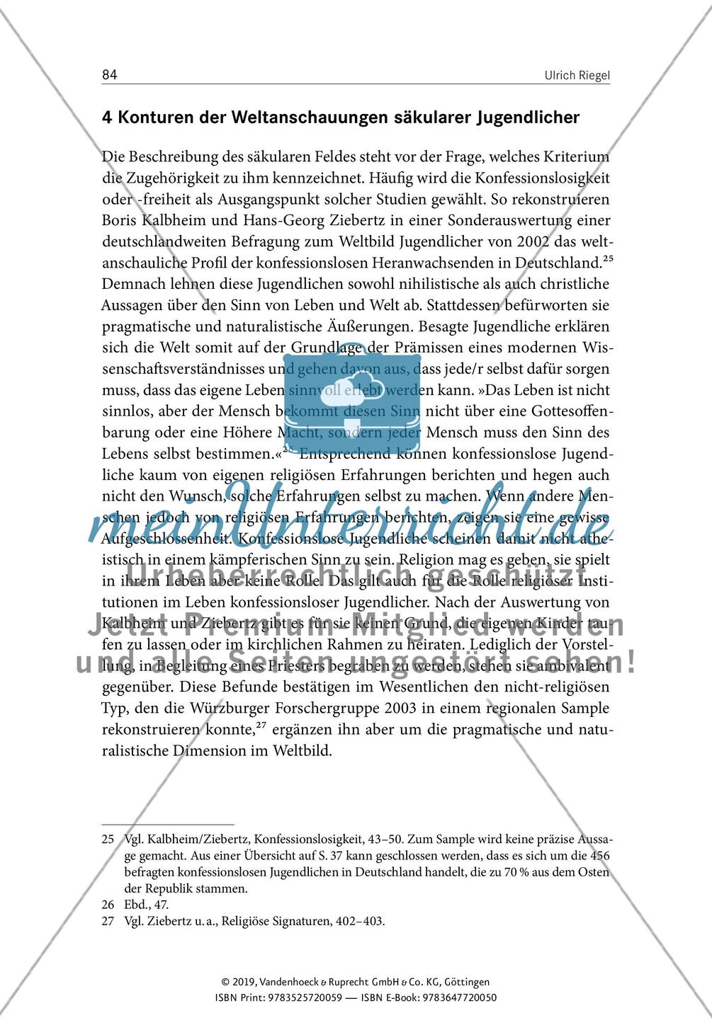 Konturen weltanschaulicher Heterogenität – religionssoziologische Perspektiven auf die weltanschaulichen Profile religiöser und säkularer Jugendlicher angesichts zunehmender Konfessionslosigkeit Preview 9