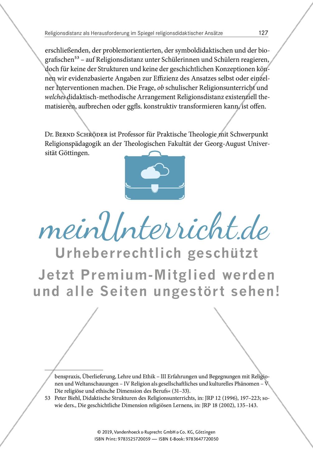 Religionsdistanz als Herausforderung im Spiegel religionsdidaktischer Ansätze Preview 16