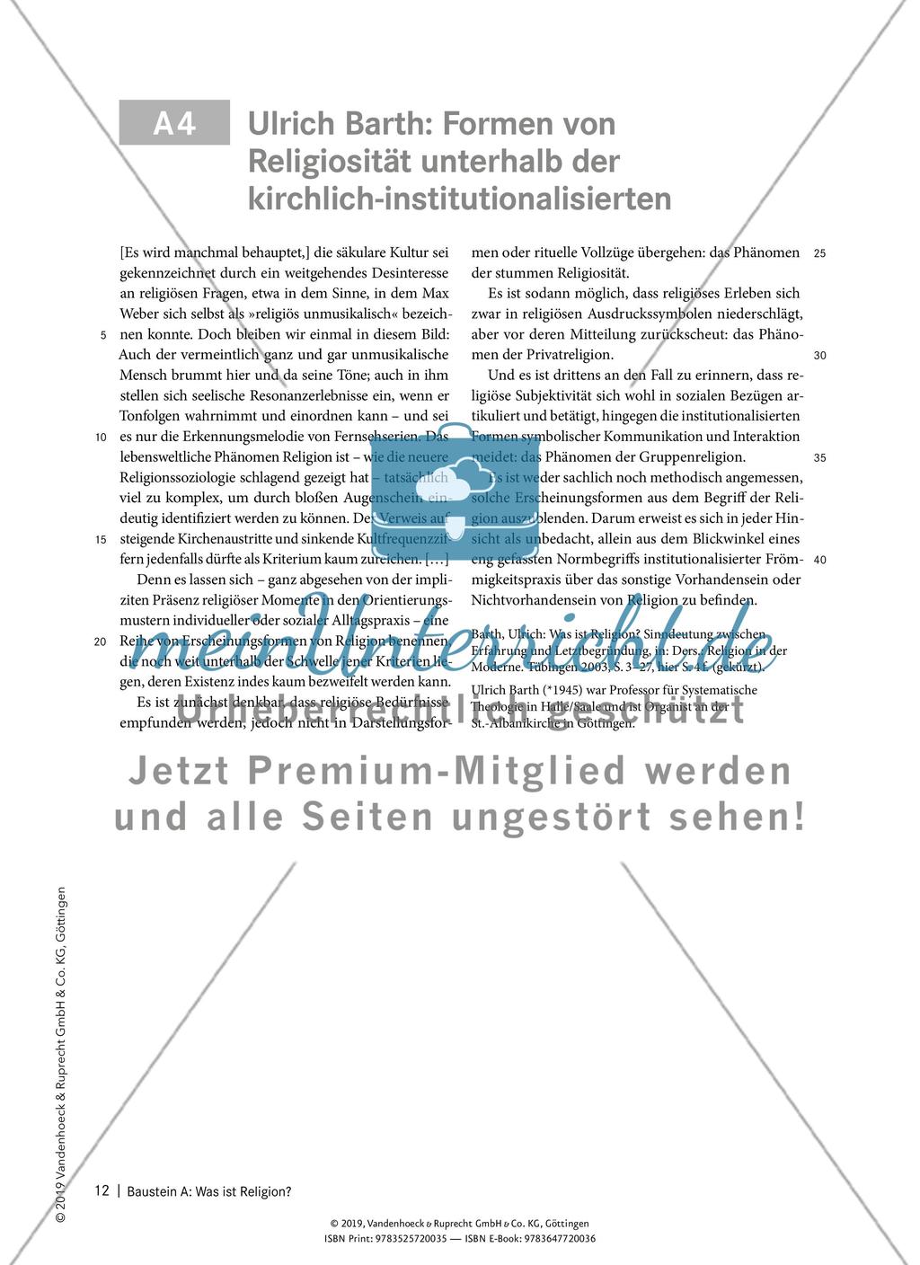 Baustein A: Was ist Religion? Preview 5
