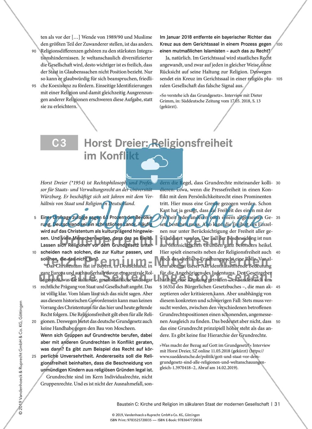 Baustein C: Kirche und Religion im säkularen Staat der modernen Gesellschaft Preview 4