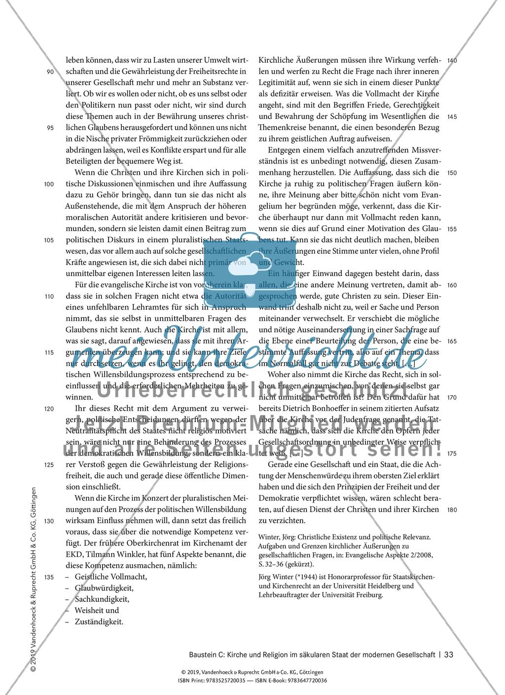 Baustein C: Kirche und Religion im säkularen Staat der modernen Gesellschaft Preview 6