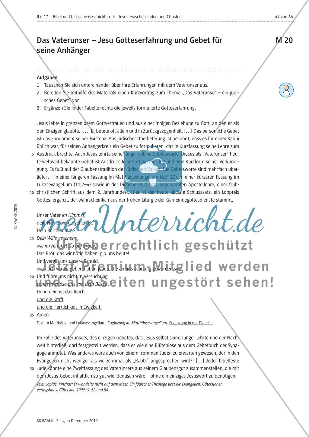 Jesu Gebet als Brücke der Versöhnung zwischen Juden und Christen Preview 1