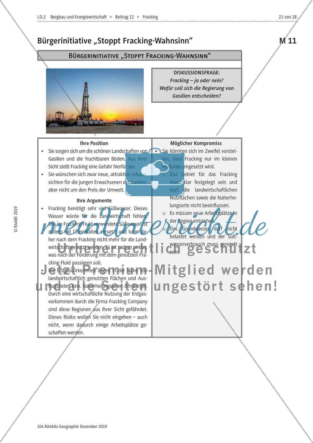 Fracking: Nachhaltig oder nicht? – Erarbeitung der Vor- und Nachteile durch die Anwendung der Fracking-Technologie Preview 11