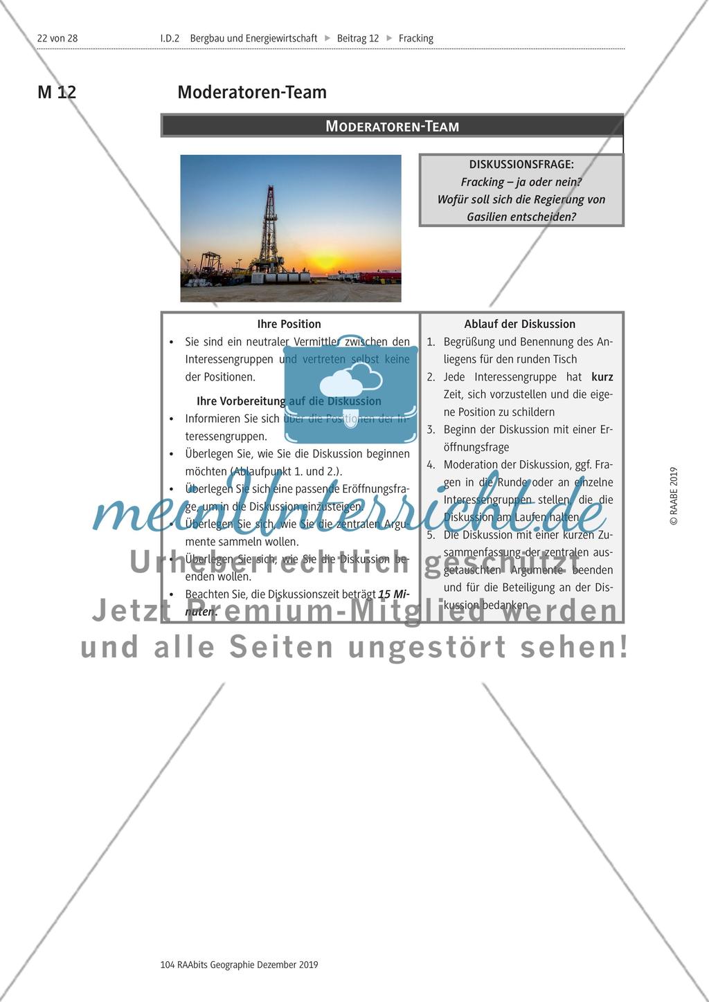 Fracking: Nachhaltig oder nicht? – Erarbeitung der Vor- und Nachteile durch die Anwendung der Fracking-Technologie Preview 12