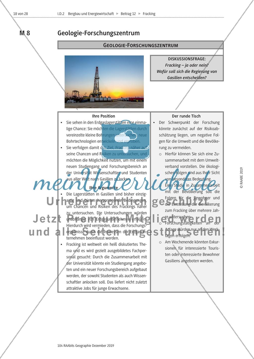 Fracking: Nachhaltig oder nicht? – Erarbeitung der Vor- und Nachteile durch die Anwendung der Fracking-Technologie Preview 8