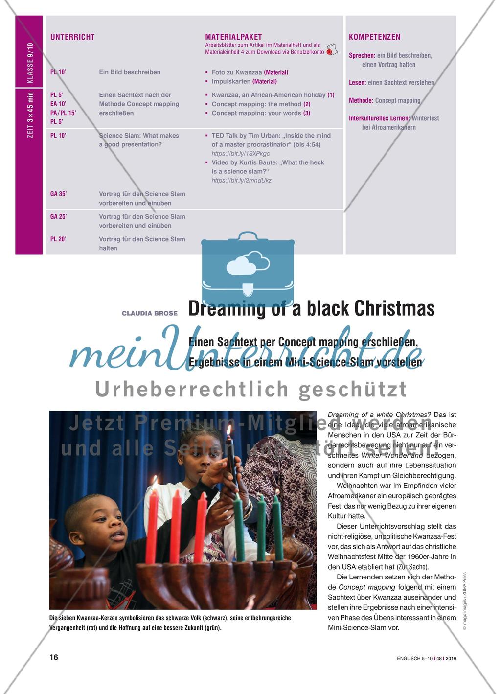 Dreaming of a black Christmas - Einen Sachtext per Concept mapping erschließen, Ergebnisse in einem Mini-Science-Slam vorstellen Preview 1