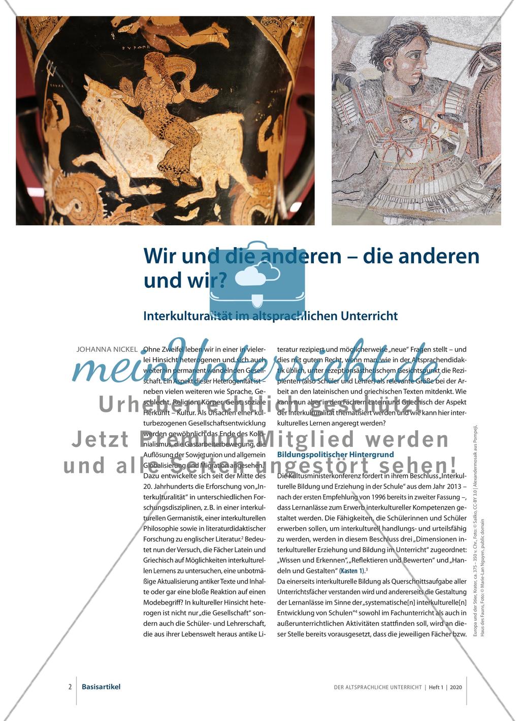 Wir und die anderen – die anderen und wir? - Interkulturalität im altsprachlichen Unterricht Preview 1
