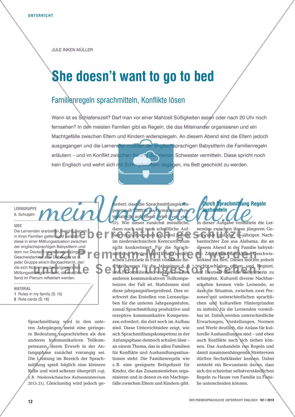 She doesn’t want to go to bed - Familienregeln sprachmitteln, Konflikte lösen Preview 1