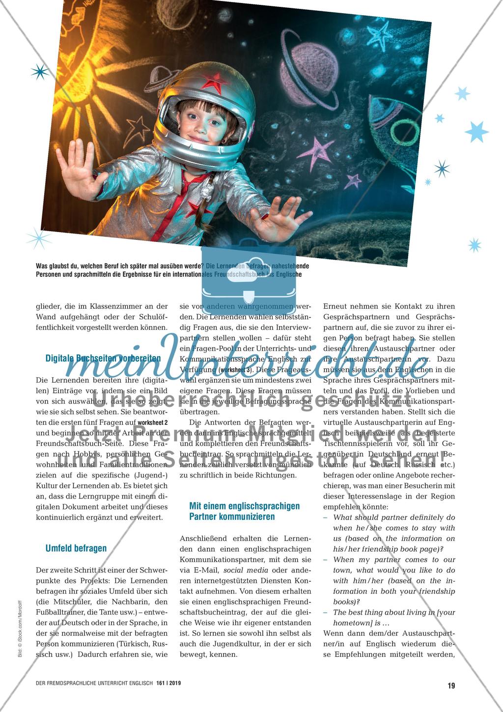 My grandpa says I’m gonna be an astronaut - Mit digitalen Freundschaftsbüchern about me-Texte sprachmitteln Preview 2